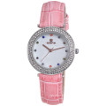 SKONE 9365 ladies genuine leather strap colorful crystal watch